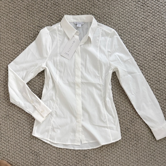 Athleta Tops - Athleta Womens NWT S Crisp White Collared Shirt